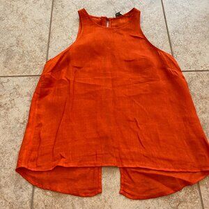 Orange Linen Blouse